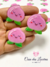 Aplique pêssego rosa com sorriso acrílico 2 unidades