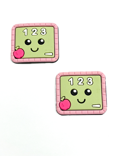 Aplique quadro escolar 123 verde maçã emborrachado - 2 unidades
