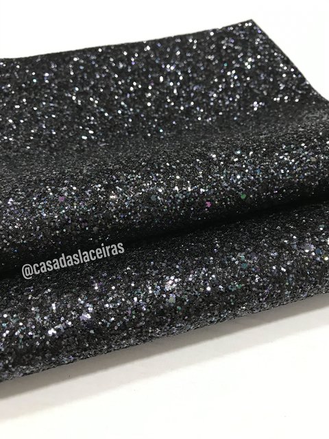 Lonita gliter preta furta cor - 1 unidade