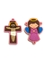 Kit crucifixo + anjinha rosa emborrachado - 1 unidade