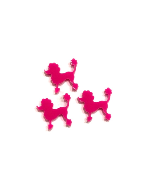 Aplique Barbie mini cachorrinho pink acrílico - 5 unidades