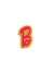 Aplique Barbie letra B dourado/neon 3x2cm acrílico - 1 unidade