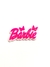 Aplique nome barbie rosa neon com branco acrílico - 1 unidade