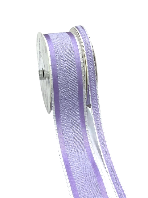 Fita Princess Trabalhada com Babadinho Lilás bebê - 1 metro