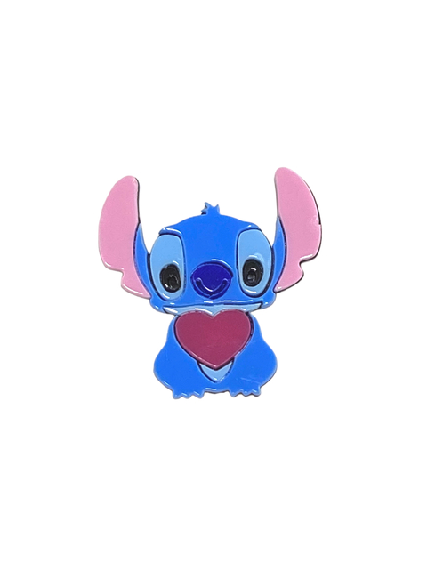 Aplique Stitch Com Coração Acrílico - 1 Unidade