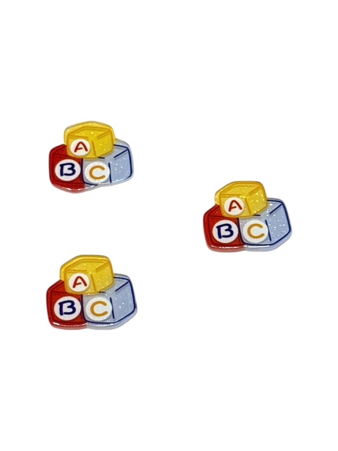 Aplique trio cubo abc Vermelho/Amarelo/Azul - 2 unidades