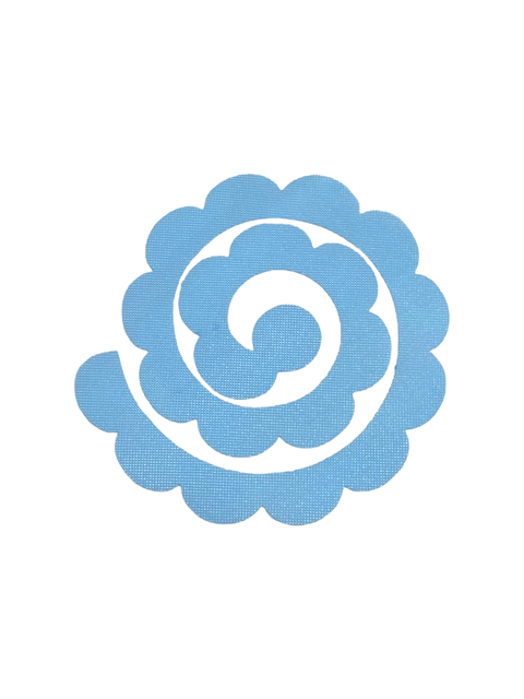 Aplique Flor Espiral De Organza Azul Bebê - 2 Unidades