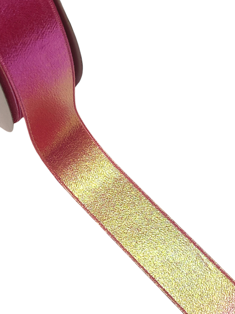 Fita Importada Metalizada Holografica Coral - 1 Metro