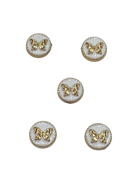 Aplique Base Com Borboleta Branco - 5 Unidades