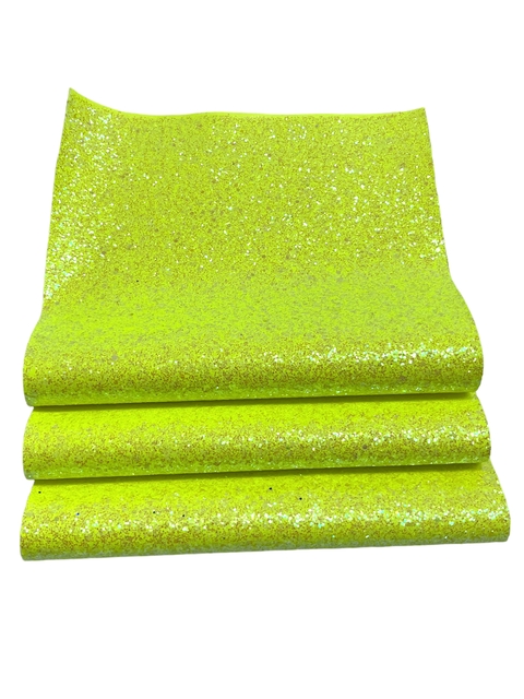 Lonita gliter amarelo neon - 25x46cm