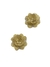 Aplique flor cetim com strass/pérola dourada - 1 unidade