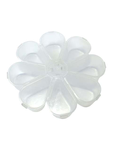 Caixa organizadora margarida branca transparente 13x8cm - unidade