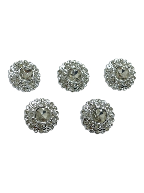 Botão De Strass Prata - 1 Unidade