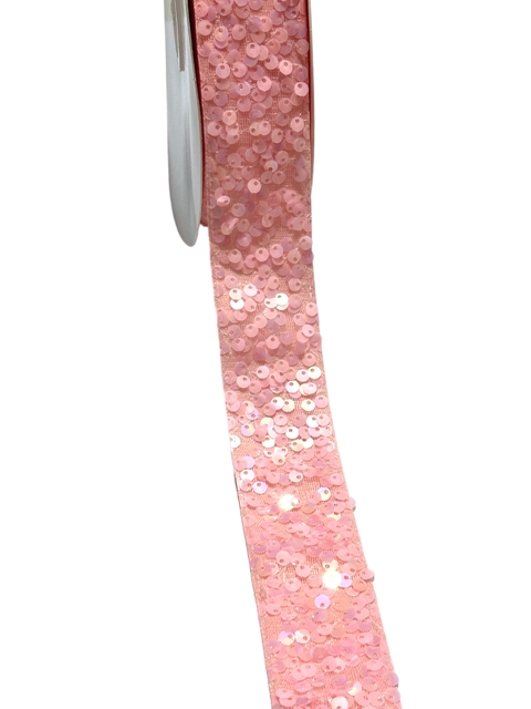 Fita Importada Paetê Médio Salmão - 1 Metro