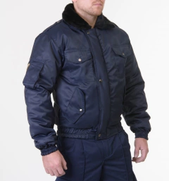 Campera policial cuello de piel sintetica