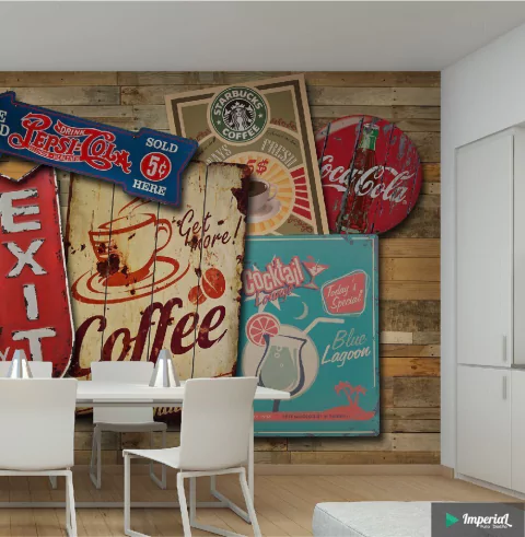 A028 | Vinilo Para Pared Chapas vintage