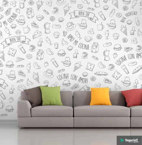 A047 | Vinilo Para Pared COCINA UTENSILLOS