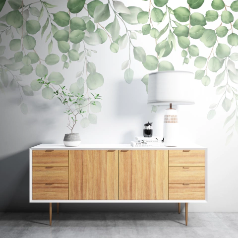 A119 | Vinilo Para Pared Hojas Colgantes