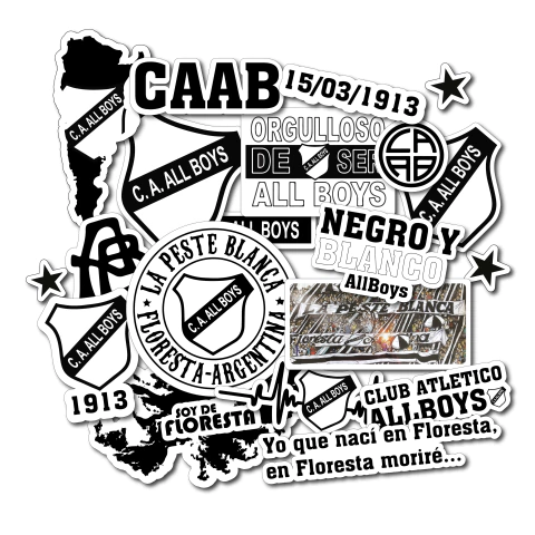 ST054 - Plancha Stickers Club Allboys - comprar online