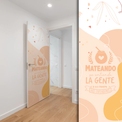 P103 | Vinilo de puerta Mateando - comprar online