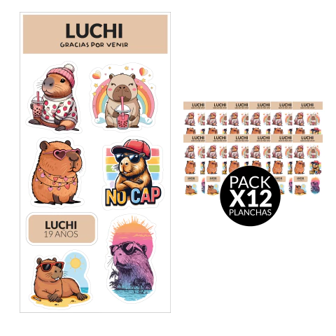 SVR022 - Stickers Souvenir capibara - comprar online