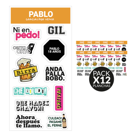 SVR013 - Stickers Souvenir frases argentas - comprar online