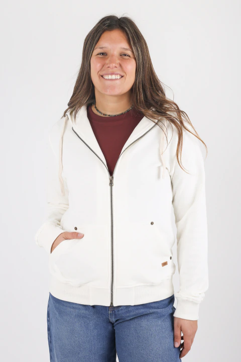 Campera rústica blanca