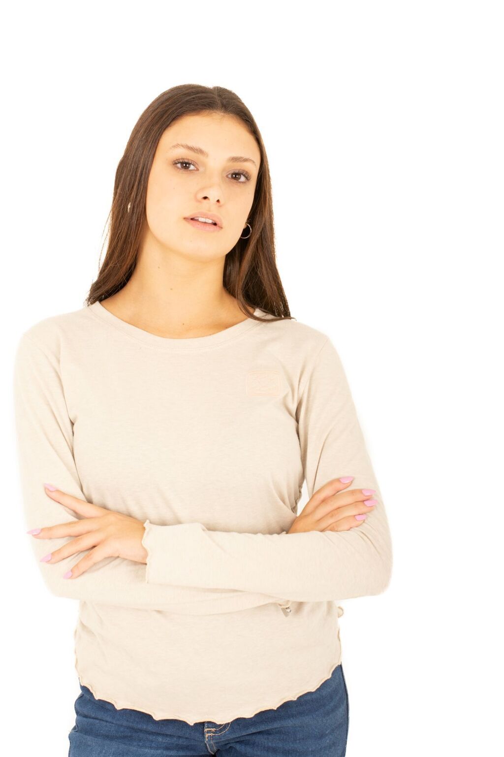 Remera Ruloté Bordada Beige thumbnail 3
