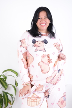 Imagen de Pijama capibara con pantuflas