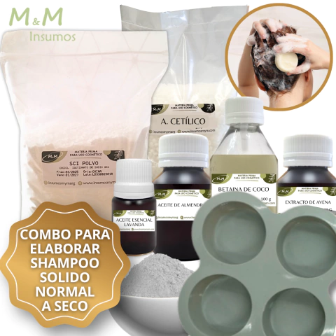 COMBO PARA ELABORAR SHAMPOO SÓLIDO CABELLO NORMAL A SECO - comprar online