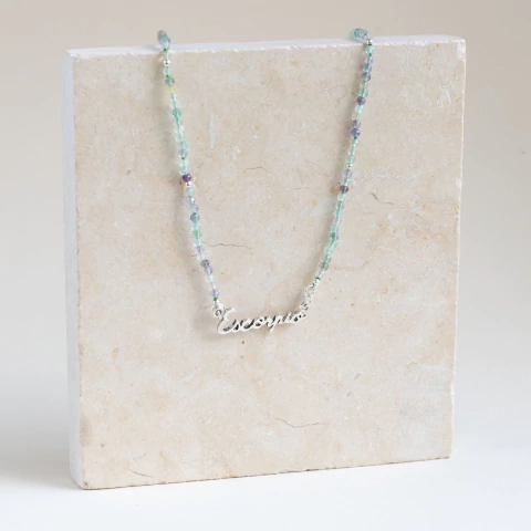 Collar Indi Zodiaco con Fluorita - comprar online