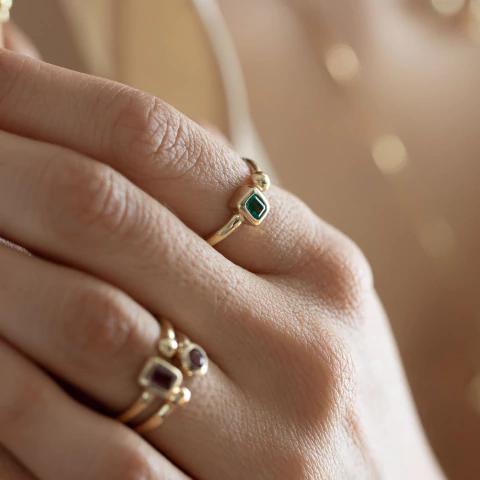 Anillo Ava Oro amarillo 18k y Amatista