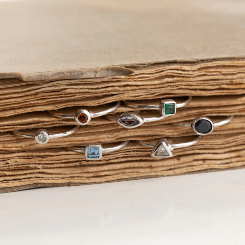 Anillo Solana platino y Cuarzo mandarina redondo - comprar online