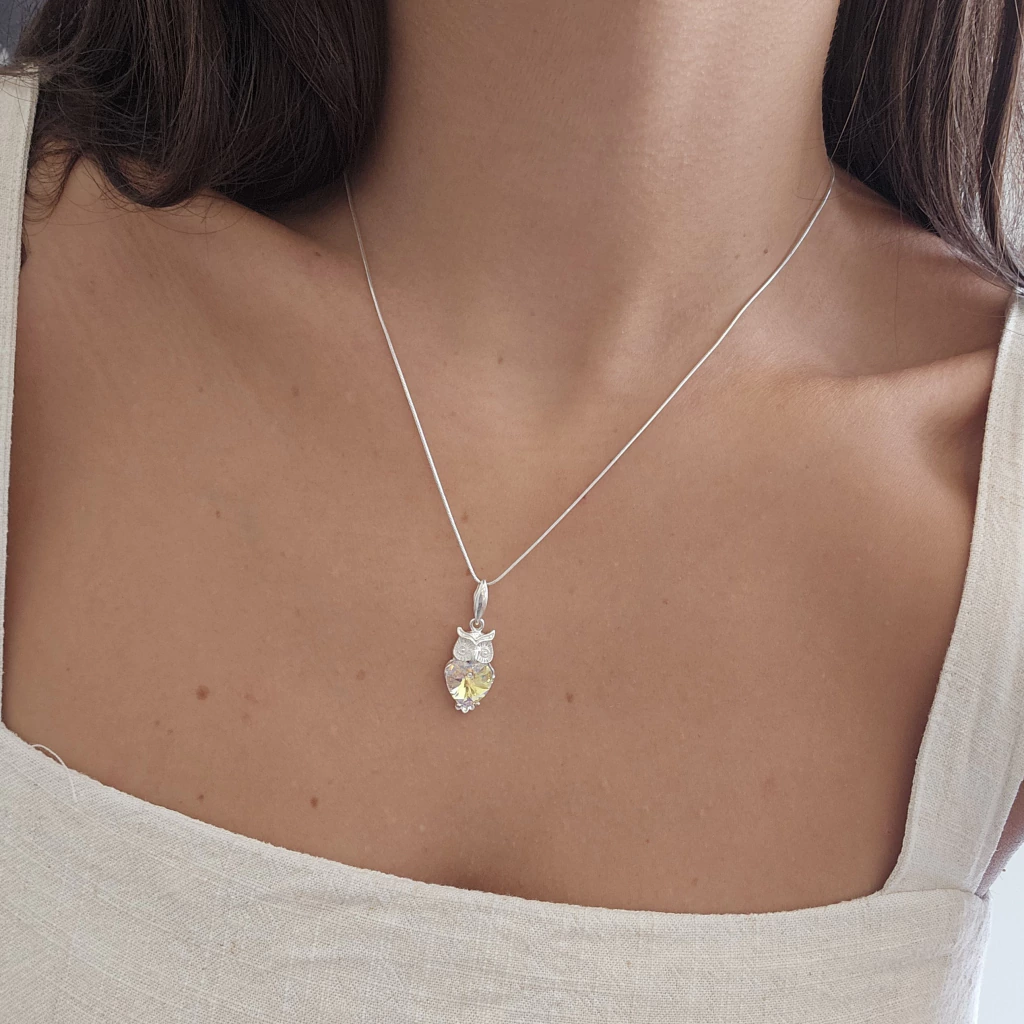 CONJUNTO BUHO CRISTAL - Plata 925