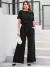 Conjunto Feminino Calça Pantalona Premium Com Forro + Blusa