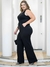 Macacão Longo Plus Size Sem Manga Decote Transpassado Moda Feminina - JUQUITIBA BRASIL
