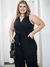 Macacão Longo Plus Size Sem Manga Decote Transpassado Moda Feminina - comprar online