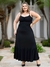 Vestido Longo Plus Size Babado Alcinha Feminino