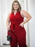 Macacão Longo Plus Size Sem Manga Decote Transpassado Moda Feminina - loja online