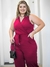 Macacão Longo Plus Size Sem Manga Decote Transpassado Moda Feminina - comprar online