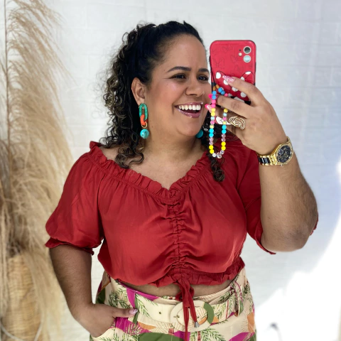 Cropped Ciganinha de manga Plus Size