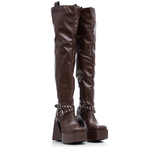 Bota Pietra Over The Knee Marrom - comprar online