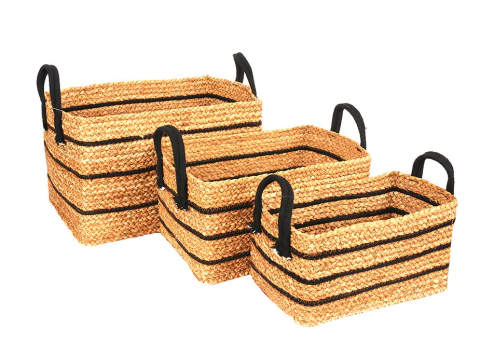 Canastos Rect. c / Detalle negro Med: 30x17xh17/23