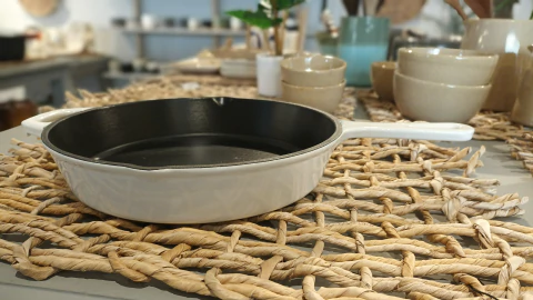 Sartén de Hierro Enlozado Blanco 26 cm