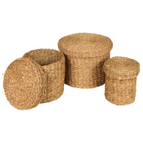 Caja Redonda Seagrass D24/26xH19/20