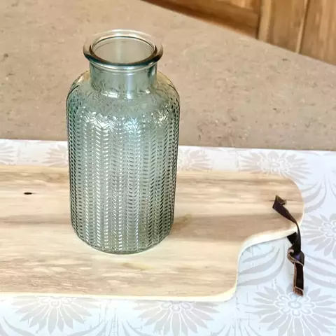 Florero Espiga Azul Med: D 10,5 x H 20 cm