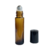 Frasco de vidro roll-on âmbar com esfera de aço inoxidável para sinergias - 10ml