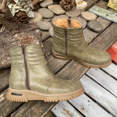 Botas canelón doble cierre verde oliva. j05i-1112 - comprar online