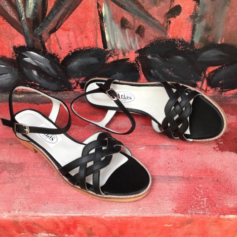 Sandalias trenza, negras.. e03v-10033