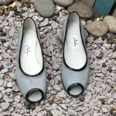 Chatitas boca de pez, plata y negro. e03-10224 en internet